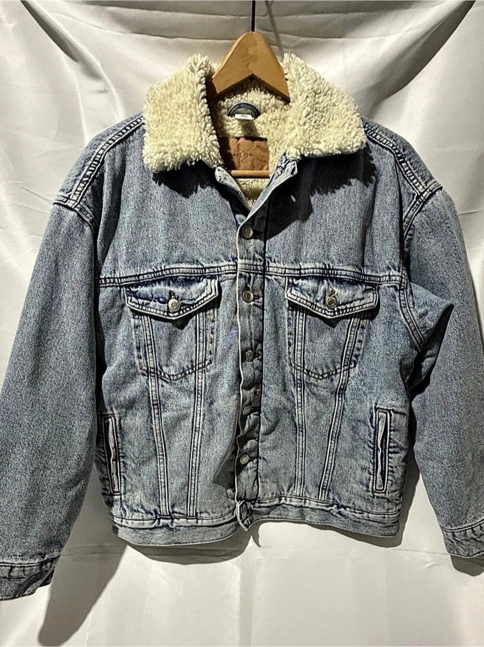 & DENIM & Sherpa-Lined Jacket Size Small